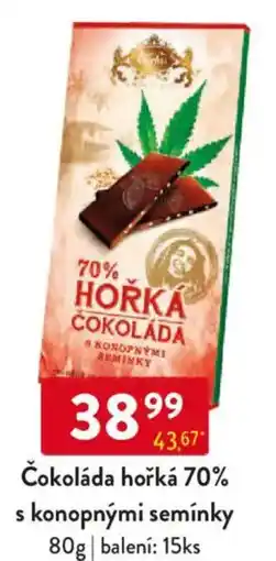 Qanto Čokoláda hořká 70% s konopnými semínky nabídka