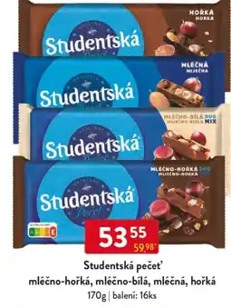 Qanto Studentská pečeť' mléčno-hořká, mléčno-bílá, mléčná, hořká nabídka