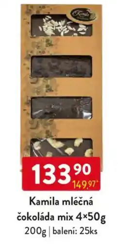 Qanto Kamila mléčná čokoláda mix nabídka