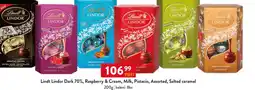 Qanto Lindt Lindor Dark 70%, Raspberry & Cream, Milk, Pistacio, Assorted, Salted caramel nabídka