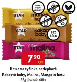 Qanto Raw star tyčinka bezlepková Kakaové boby, Malina, Mango & kešu nabídka