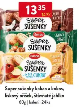Qanto Emco Super sušenky kakao a kokos, lískový oříšek, šťavňaté jablko nabídka