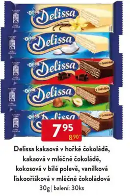 Qanto Delissa kakaová v hořké čokoládě, kakaová v mléčné čokoládě, kokosová v bílé polevě nabídka