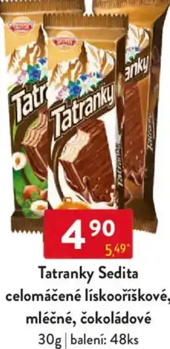 Qanto Tatranky Sedita celomáčené lískooříškové, mléčné, čokoládové nabídka