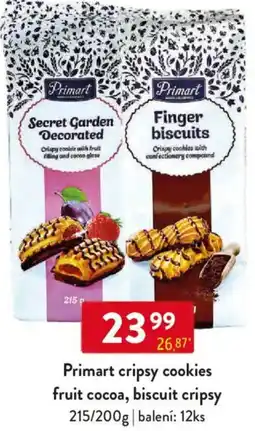 Qanto Primart cripsy cookies fruit cocoa, biscuit cripsy nabídka