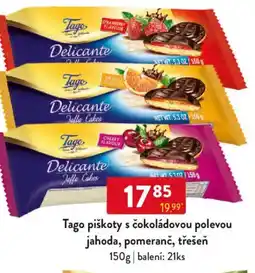 Qanto Tago piškoty s čokoládovou polevou jahoda, pomeranč, třešeň nabídka