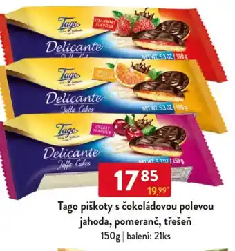 Qanto Tago piškoty s čokoládovou polevou jahoda, pomeranč, třešeň nabídka