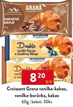 Qanto Croissant Grana vanilka-kakao, vanilka-borůvka, kakao nabídka