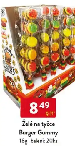 Qanto Želé na tyčce Burger Gummy nabídka