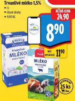 Albert Madeta Trvanlivé mléko 1,5% nabídka