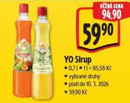 Albert YO Sirup nabídka