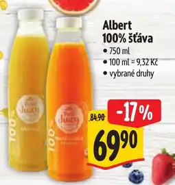 Albert Albert 100% šťáva nabídka