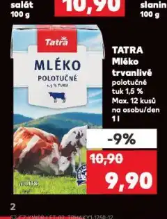 Kaufland Tatra mléko trvanlivé nabídka