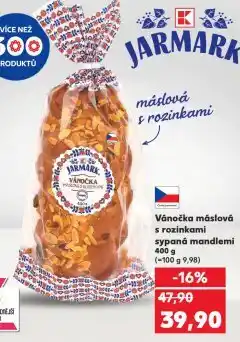 Kaufland Vánočka máslová s mandlemi a rozinkami nabídka