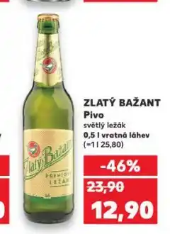 Kaufland Pivo zlatý bažant nabídka