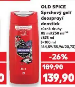 Kaufland Old spice sprchový gel nabídka
