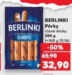 Kaufland Berlinki párky nabídka
