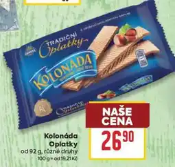 Billa Kolonáda oplatky nabídka