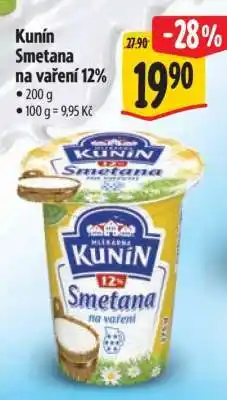 Albert Kunín smetana na vaření 12% nabídka