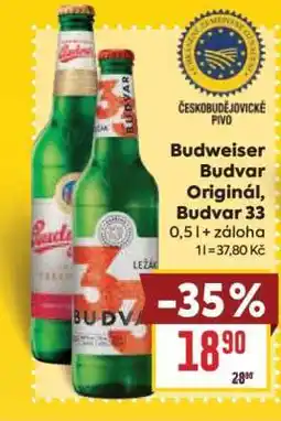 Billa Budweiser Budvar Original Budvar 33 nabídka