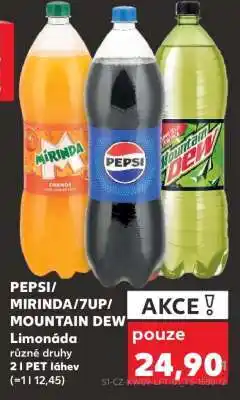 Kaufland Pepsi Mirinda 7UP, Mountain Dew nabídka