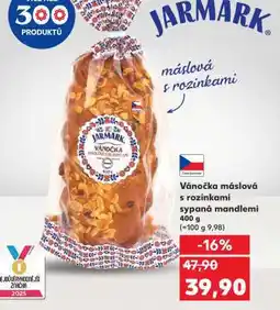Kaufland Vánočka máslová s rozinkami sypaná mandlemi nabídka