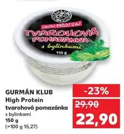 Kaufland GURMÁN KLUB High Protein tvarohová pomazánka s bylinkami nabídka