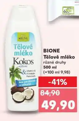 Kaufland BIONE Tělové mléko různé druhy nabídka