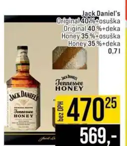 Jip Jack Daniel’s Original 40%+osuška Original 40%+deka Honey 35%+osuška Honey 35%+deka 0,7 l nabídka