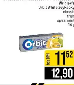 Jip Wrigley's Orbit White žvýkačky nabídka