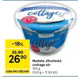 Tesco Madeta Jihočeský cottage sýr nabídka