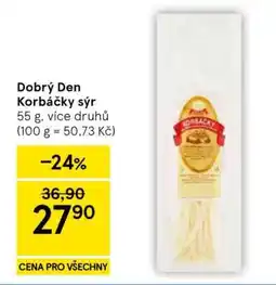Tesco Dobrý Den Korbáčky sýr nabídka