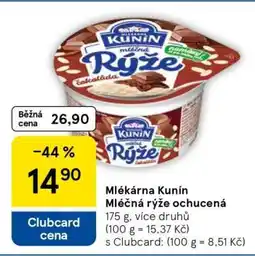 Tesco Mlékárna Kunín Mléčná rýže ochucená nabídka