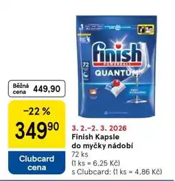 Tesco Finish Kapsle do myčky nádobí nabídka
