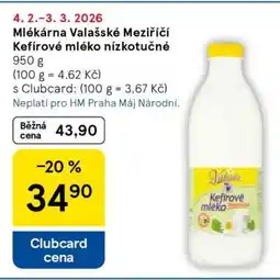 Tesco Mlékárna Valašské Meziříčí Kefírové mléko nízkotučné nabídka