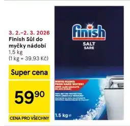 Tesco Finish Sůl do myčky nádobí nabídka