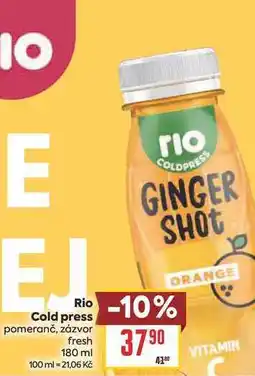 Billa Rio -10% Cold press pomeranč, zázvor fresh nabídka