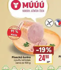 Billa Písecká šunka z pultu lahůdek cena za nabídka