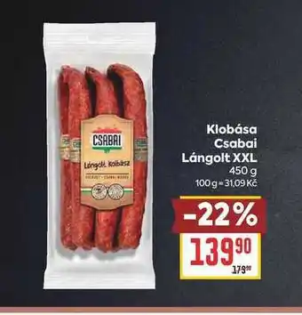 Billa Klobása Csabai Lángolt XXL nabídka