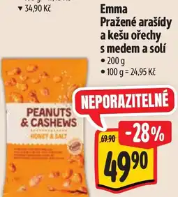 Albert Emma Pražené arašídy a kešu ořechy s medem a solí nabídka