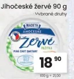 Kubík potraviny Madeta Jihočeské žervé nabídka