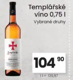 Kubík potraviny Templářské víno nabídka