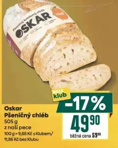 Billa Oskar pšeničný chléb nabídka