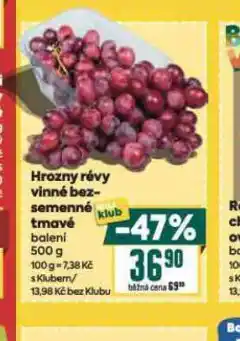 Billa Hrozny révy vinné bezsemenné tmavé nabídka