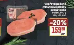 Billa Vepřová pečeně minutkové plátky extra tenké nabídka