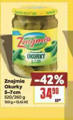 Billa Znojmia okurky 5-7 cm nabídka