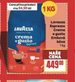 Billa Lavazza espresso crema e gusto zrnková káva nabídka