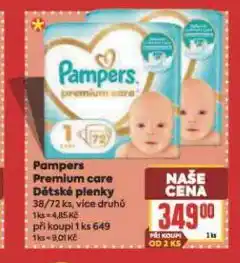 Billa Pampers dětské plenky nabídka