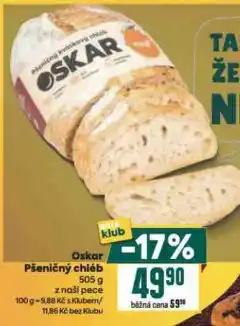 Billa Oskar pšeničný chléb nabídka