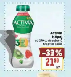 Billa Activia nápoj nabídka